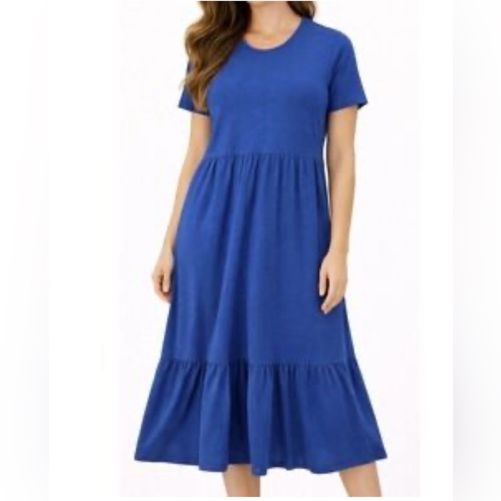 Gorgeous Blue tiered midi dress